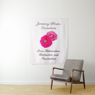 Anjer Elegante Flora Januari Geboortemaand Bloem Wandkleed