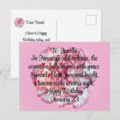 Anjer Geboortemaand Bloem Januari Verjaardag Briefkaart (Voorkant / Achterkant)