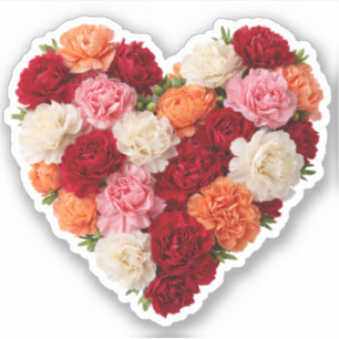 Anjer Hart Januari Geboortebloem Sticker