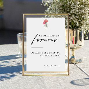 Anjer Kies een Zitje Niet Een Side Wedding Sign Poster