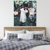 Anjer Lily Lily Roos door John Sargent Canvas Afdruk (Insitu (Slaapkamer))