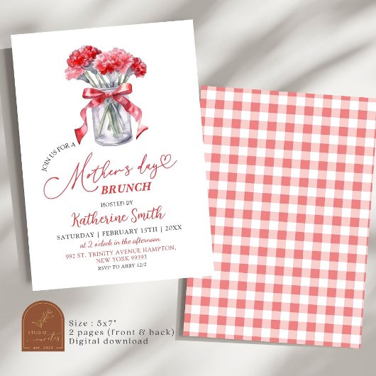 Anjer Moederdag Brunch Kaart