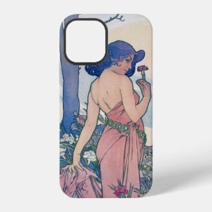 Anjer (vier bloemen), Alphonse Mucha iPhone 12 Hoesje