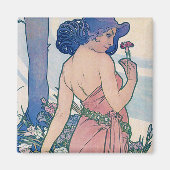 Anjer (vier bloemen), Alphonse Mucha Magneet (Voorkant)