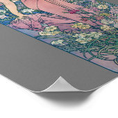 Anjer (vier bloemen), Alphonse Mucha Poster (Hoek)