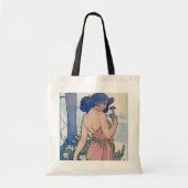Anjer (vier bloemen), Alphonse Mucha Tote Bag (Voorkant)
