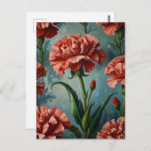 anjerbloemen briefkaart (Voorkant / Achterkant)