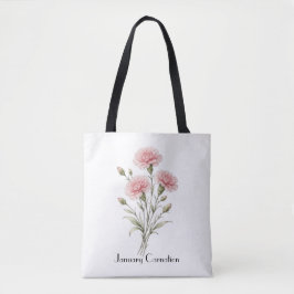 Anjerbloemen in januari draagtas