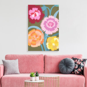 Anjers bloemen canvas afdruk