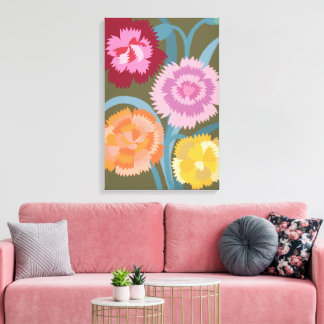 Anjers bloemen canvas afdruk
