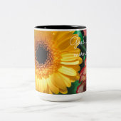 Anjers en geelgerbera tweekleurige koffiemok (Center)