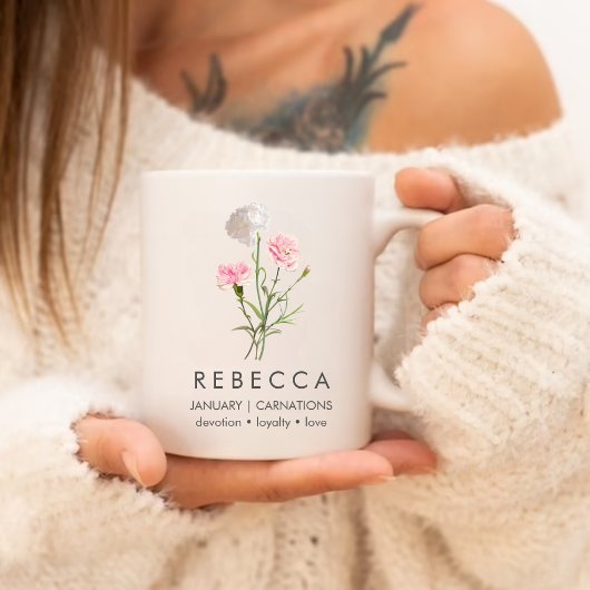 Anjers Januari Aangepaste Geboortebloem Extra Grote Beker