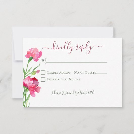 Anjers & Vergeet me Nots Bruiloft RSVP Kaartje (Voorkant)