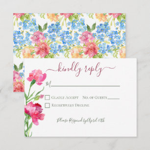 Anjers & Vergeet me Nots Bruiloft RSVP Kaartje
