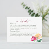 Anjers & Vergeet-mij-nietjes Huwelijksdetails Informatiekaartje (Staand voorkant)