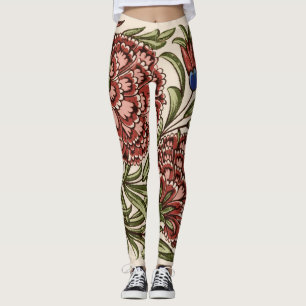 Anjersbloem Tegel Antiek Rustiek De Morgan Kunst Leggings