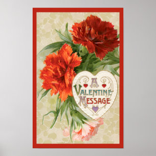 Anjersbloemen, Oude Valentijnsboodschap Poster