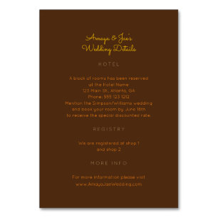 Ankara African Wedding Details 2-zijdige insert Ka Kaart