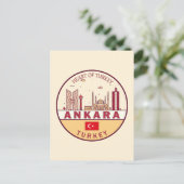 Ankara Turkey City Skyline Emblem Briefkaart (Staand voorkant)