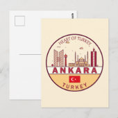 Ankara Turkey City Skyline Emblem Briefkaart (Voorkant / Achterkant)
