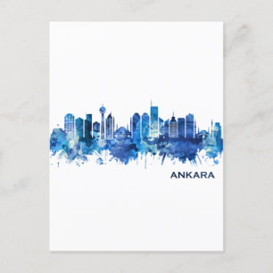 Ankara Turkey Skyline Blue Feestdagenkaart
