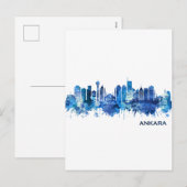 Ankara Turkey Skyline Blue Feestdagenkaart (Voorkant / Achterkant)