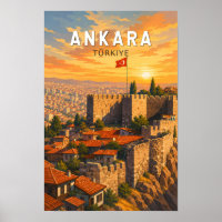 Ankara Turkije Illustratie Reis Kunst Vintage