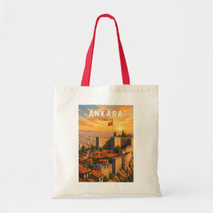 Ankara Turkije Illustratie Reis Kunst Vintage Tote Bag