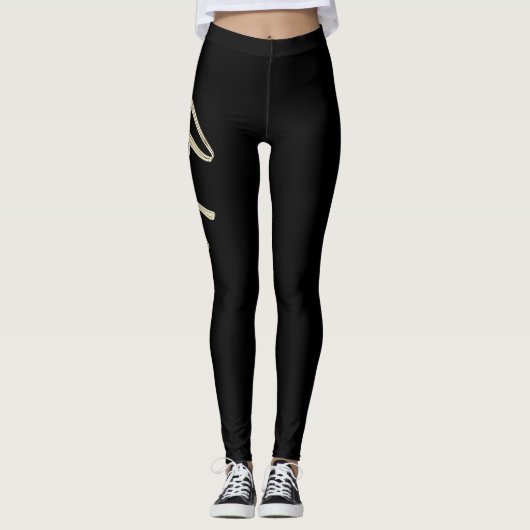 Anke white gold Handwriting Hose Leggings (Voorkant)