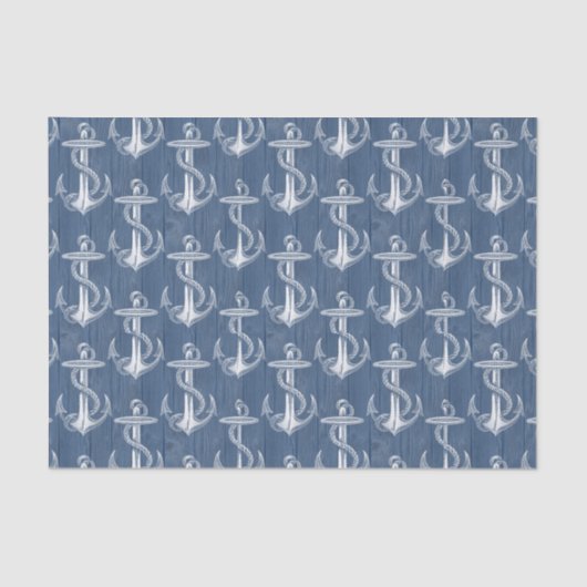 Anker  blauw-houten-tapijtpapier tissuepapier (Voorkant)