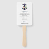 Anker Bloemige Zeevaart Zomer Trouwprogramma Handwaaier (Achterkant)