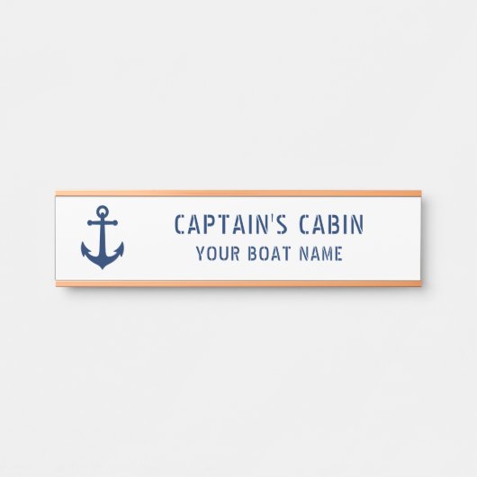  Anker Captain's Cabin Uw Bootnaam Goud Deurbordje (Voorkant)