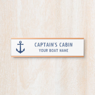  Anker Captain's Cabin Uw Bootnaam Goud Deurbordje