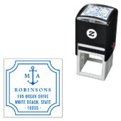 Anker Dubbele Monogrammen Retouradres Zelfinktende Stempel (In situ)