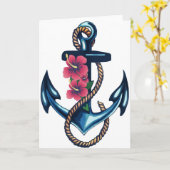 Anker en Bloemen Kaart (Gele Bloem)