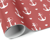 Anker en Heart Pattern Cadeaupapier (Rol Hoek)