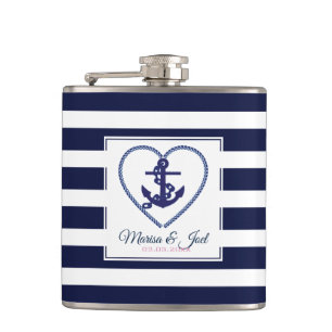 Anker en Stripes Heupfles