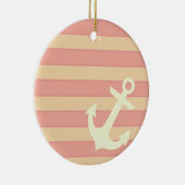 Anker en Stripes Keramisch Ornament (Rechts)