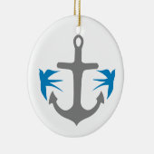 Anker en Swallows Keramisch Ornament (Rechts)
