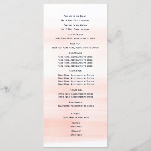 Anker en Touw Blush Navy Wedding Programma (Achterkant)