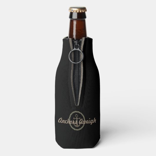 Anker en touw monogram flesjeskoeler (Fles Achterkant)