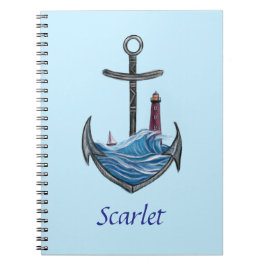 anker en vuurtoren (versie 3) notitieboek