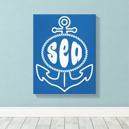 Anker en Zee Canvas Afdruk (Insitu (Houten vloer))