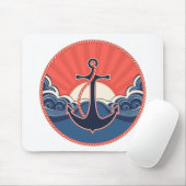 Anker en Zee golven patroon Muismat (Met muis)