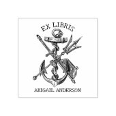  anker ex libris bibliotheek nautisch boek 	rubberstempel (Afrduk)