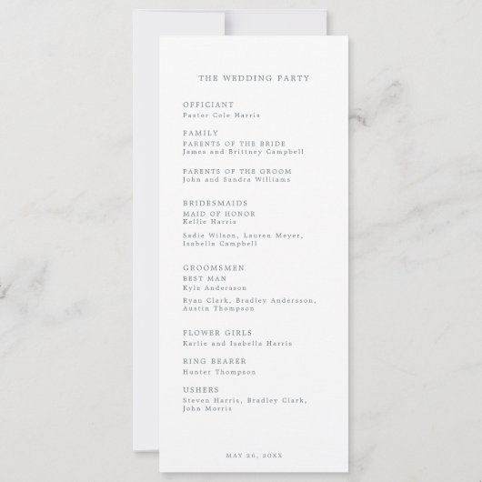 Anker herald bruiloft programma (Achterkant)