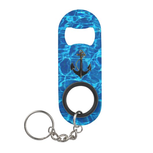 Anker in het blauwe water mini flessenopener (Voorkant)
