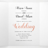 Anker in waterverf bloemen nautisch trouwfeest drieluik uitnodiging (Binnenkant midden)