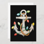 Anker Kerstmis Kerstverlichting Zeilboot Feestdagenkaart (Voorkant / Achterkant)