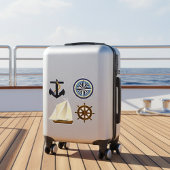 Anker, Kompas Roos, Boot en Scheepshelm Sticker